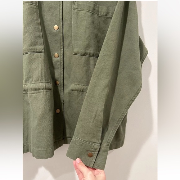 NWT Lucky Brand Cotton Olive Green Cinched Utility Jacket Women’s Size M - Picture 7 of 16